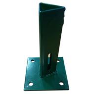 Platine pour piquet T acier plastifié H. 15 cm vert