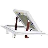Trappe visite cadre alu blanc plaque hydro poussez/lachez 800x800mm