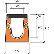 Caniveau béton URBAN-I 100 +grilles fonte PMR D400 1m CE