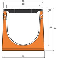 CANIVEAU BETON URBAN-I 400 H500+GRILLES FONTE VIBRATION PMR D400 1M CE