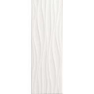 Faïence décor vague BLANCO brillant structuré 25x75cm Ep.9,5mm