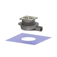 Siphon douche Ø50mm inox ultra-plat 120x120mm