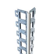 Profilé d'angle métal perforé +jonc PVC blanc enduit 10-12mm 2,50m