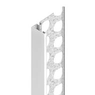Profilé d'arrêt métal déployé +jonc PVC ivoire enduit 10-12mm 3m -6224