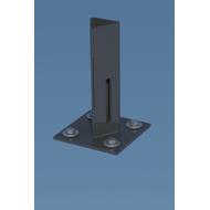 Platine pour piquet T acier H. 20 cm anthracite