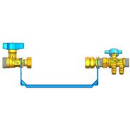 Kit étrier 232mm acier fixe 2 fourches robinet filetage