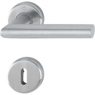 Poignée de porte rosace UTRECHT F69 inox mat clé L