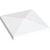 Chapeau de pilier pointe de diamant PIERRE LISSE 40x40 blanc