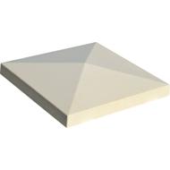 Chapeau de pilier pointe de diamant PIERRE LISSE 50x50 crème