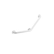Barre d'appui PMR coudée inox blanc époxy 68cm Ø32mm