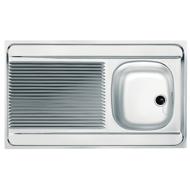 Evier 1 bac 1 égouttoir acier inoxydable à poser 100x60cm