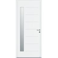 Porte d'entrée acier ABSCISSE EVO blanc satiné 215x90cm DP D120 alu