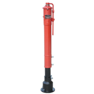 Poteau indicateur H.1,27m UL/FM avec carré de 30x30 rouge