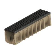 CANIVEAU POLYMERE MULTIDRAIN 200 H26,5 +GRILLE FONTE DUNE C250 PMR 1M