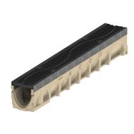 CANIVEAU POLYMERE MULTIDRAIN 100 H15 + GRILLE FONTE DUNE D400 PMR 1M