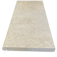 MARGELLE 1 BORD ROND TRAVERTIN NAXOS AVEC GOUTTE D'EAU 33X120CM EP.3CM