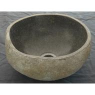 Vasque RIVERSTONE à poser gris pierre naturelle x15cm Ø25/28cm