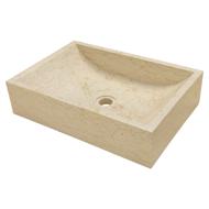 Vasque QUADRATO rectangulaire à poser beige marbre 50 x35cm x12cm