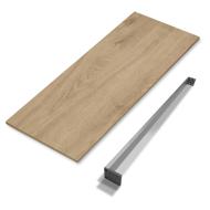 PLATEAU MEUBLE DE SALLE DE BAIN MELAMINE CHENE NATUREL 60X46 EP.2CM