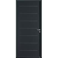 Porte d'entrée acier EQUATION gris 7016 texturé 215x90cm GP D160 alu
