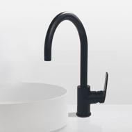 Mitigeur lavabo/cuisine bec haut RUBY époxy noir mat