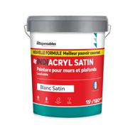 PEINTURE DE FINITION ACRYLIQUE SATINEE LES INDISPENSABLES BLANC 15L