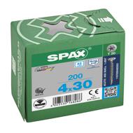 Vis à bois tête fraisée T-star plus inox A2 Ø4x30mm boite 200