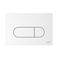 Plaque commande bâti-support double chasse blanc
