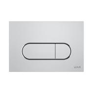 Plaque commande bâti-support double chasse 3/6l chromé