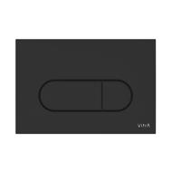 Plaque commande bâti-support double chasse 3/6l noir mat