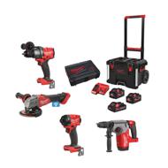 Perceuse +burineur+meuleuse+visseuse MILW M18FPP4AE-533P 18V