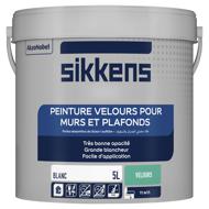 Peinture pour murs et plafonds velours blanc 5L