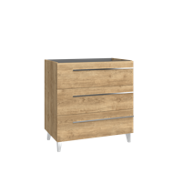 MEUBLE 3 TIROIRS TIFFANY CHENE NATUREL L.80CM P.46CM H.80CM