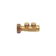 Clapet laiton droit DN 15 58mm 20/27 2x bouchon laiton NF
