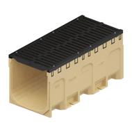 CANIVEAU POLYMERE S400 L460XH469 + GRILLES FONTE BOULONNEES D400 1M