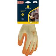 GANT de manutention tricot paume latex jaune-orange T.8/9