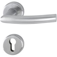 Poignée de porte rosace ALTA COEUR F69 mat inox 37-42 clé I