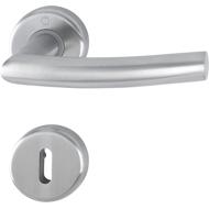 Poignée de porte rosace ALTA COEUR F69 mat inox 37-42 mm clé L