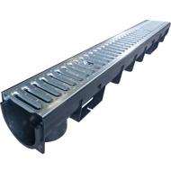 CANIVEAU ATOUT PRO 1M H110 PP GRILLE PASSERELLE A15 GALVA FENTE 10MM