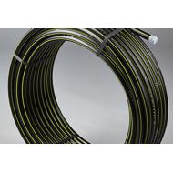 Tube PEHD gaz PE100 Ø032 couronne 50m PN10 NF bande jaune