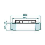 Réhausse sous cadre pour regard Ø800 ou Ø1000 H22,5cm