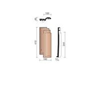 1/2 Tuile PANNE rouge naturel Réf BPAN 8010