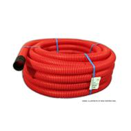 Fourreau TPC rouge PE annelé Ø50mm couronne 50m