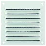 Grille à persiennes 100x100mm avec moustiquaire alu blanc