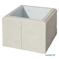 Elément pilier béton CHEVERNY crème 38x38x25cm