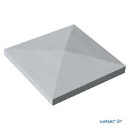 Chapeau pilier pointe diamant 32x32x4cm gris