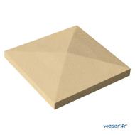 Chapeau pilier pointe diamant 32x32x4cm ton pierre