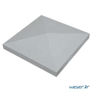 Chapeau pilier pointe diamant 50x50x5cm gris