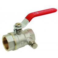 vanne à sphère laiton nickelé 1/4 de tour FF PMS25 avec purge