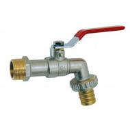 Robinet de puisage à sphère laiton nickelé 1/4 de tour mâle nez réf:100P-LP